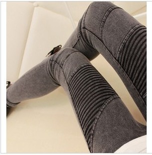 Free Shipping Mushroom women's 2013 spring fashion oversized elastic denim slim elastic pants legging