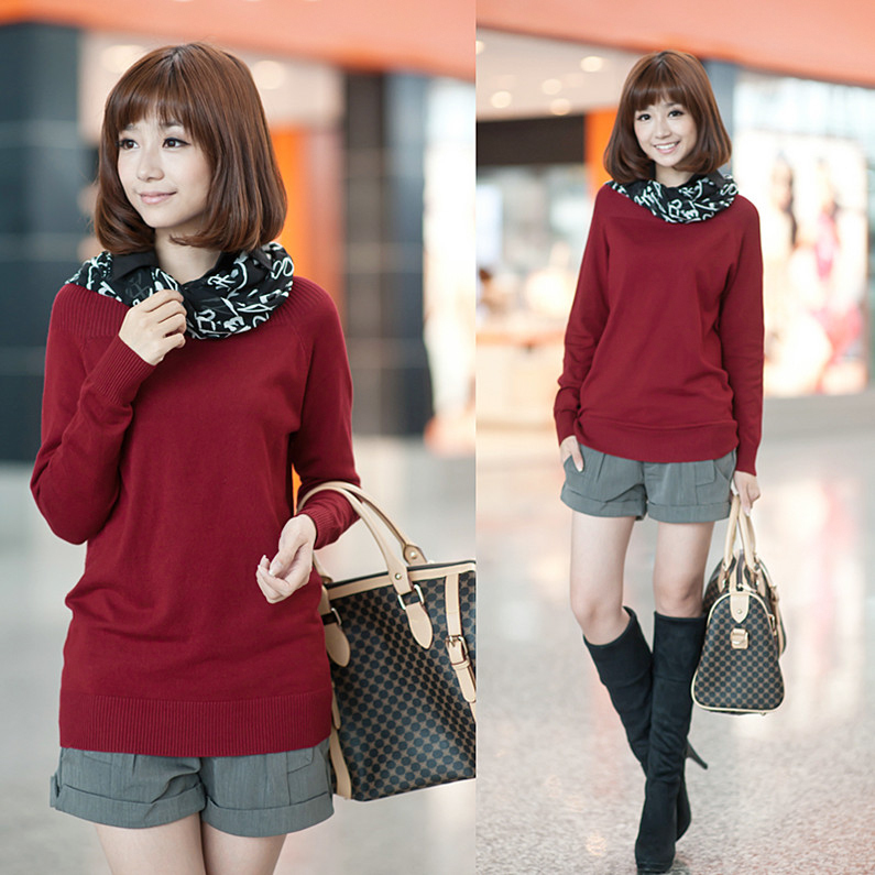 Free Shipping My127 autumn 2011 autumn heap turtleneck faux two piece set sweater SX