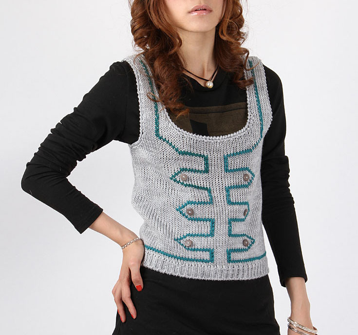 free shipping National trend yarn vest waistcoat new arrival autumn bestbao women's 8246