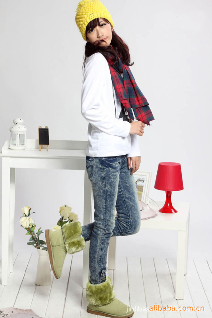 Free Shipping NEW 100% cotton women's fashions mid skinny Pencil Pants jeans 2012  2013  Wholesale -638 Shallow blue