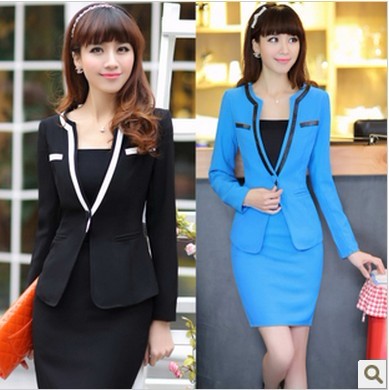 Free shipping New arrival 2013 spring slim fashion women's work wear set work wear overalls skirt female