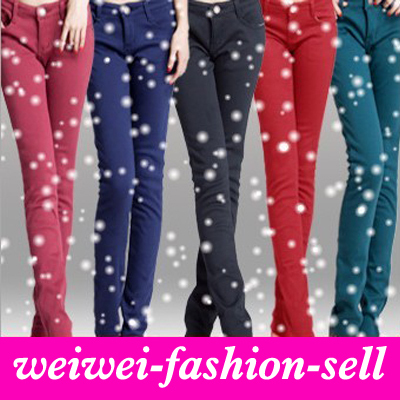 Free Shipping  New arrival  Candy 4Colors Pencil Women's Denim Jeans,Stretch Pants,Sexy Trousers,wool trousers