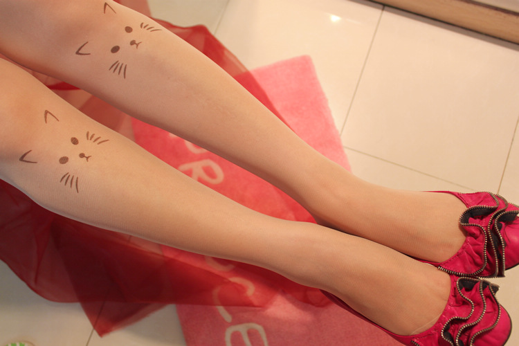 Free shipping new arrival cat printing stocking cat tattoo leggings cat tattoo pantyhose  tights