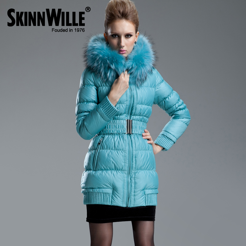 free shipping, , new arrival Europe and America Thickening big raccoon fur medium-long down coat female downcoat.BCD015