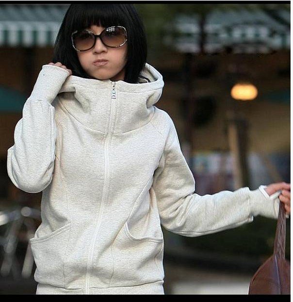 Free shipping New arrival Hot seller Fashion Style  Vogue Personality Hooded White Cotton Coat X09113025-1