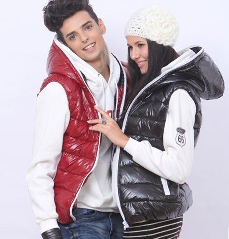 Free Shipping  New Arrival Man & Woman LoverS Cotton Vest Korea Design Shinning Colorful Winter Vest Christmas VT-030