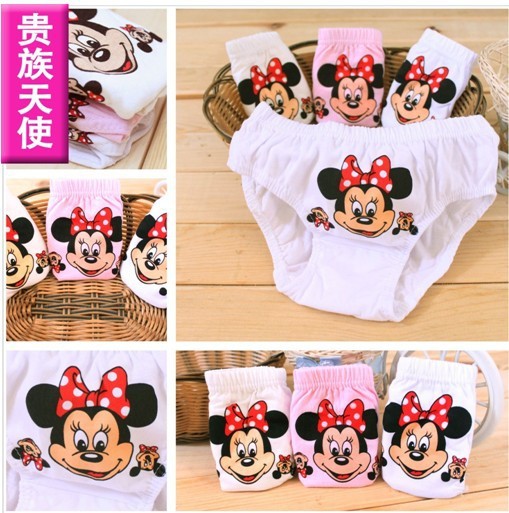 Free Shipping New Arrival Mickey  Cartoon Baby Panties 12Pieces/lot 100%Pure Cotton Girl Underwear