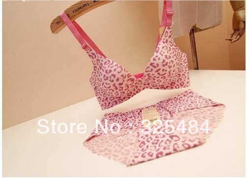 Free shipping! New Arrival  Sexy Seamless Women Bra Sets, Cotton Bra Sets, Leopard Lingerie