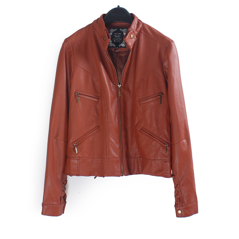 Free shipping New arrival sp04 mm autumn plus size clothing fashion motorcycle leather clothing female jacket outerwear