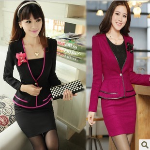 Free shipping New arrival spring and autumn women's work wear set ol professional skirt formal woolen fashion work wear