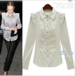 free shipping ,new arrival  temperament  European star models flounced cotton women shirt,ladied blouseD01