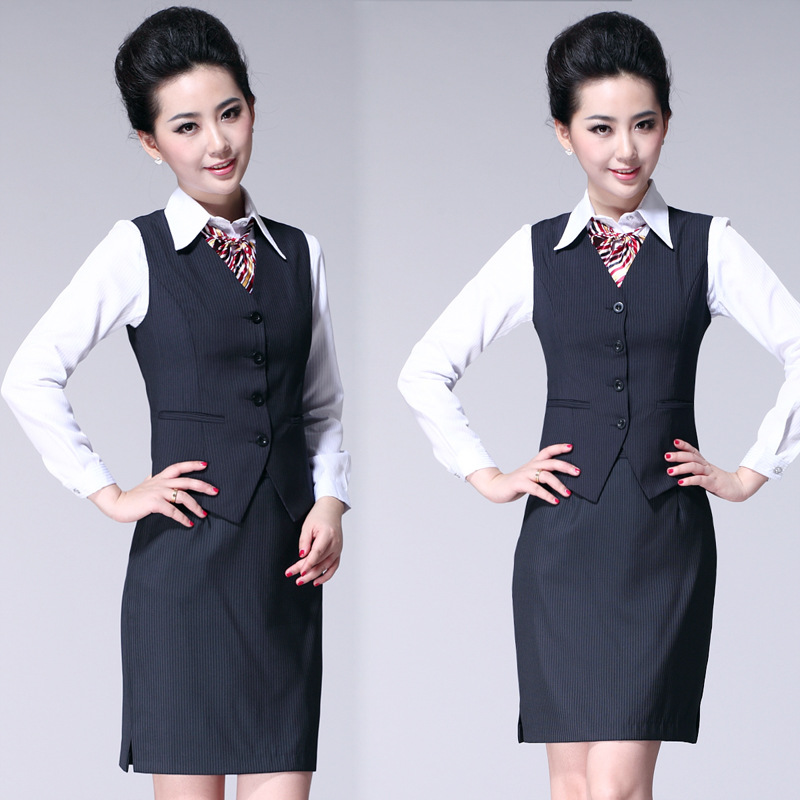 Free shipping New arrival tooling ol fashion work wear women's set skirt work wear twinset