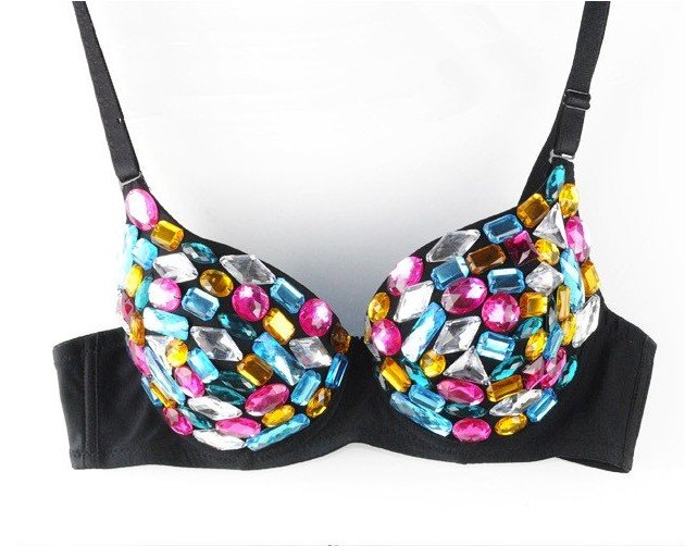 FREE SHIPPING New Arrival Women Party Disco Design Sexy Bra Lady Underwear Punk Dance Diamond Bra