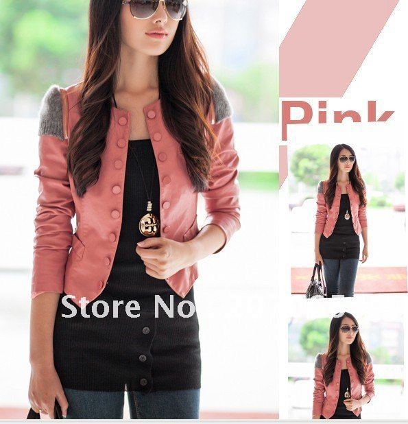 Free shipping New Arrival Women's Faux Leather Jacket,PU Lapel Coat,Outerwear 4 colour ,size M,L