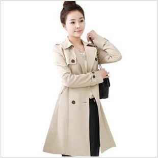 Free shipping new arrival women's outerwear medium-long slim casual women trench fashion lady coats black beige wholesale retail