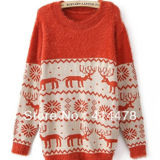 Free Shipping!New Arrivals Womens Sweaters With Deer Pattern Fashion Casual Knitwear Ladies Wear,Lady Pullovers For Retail