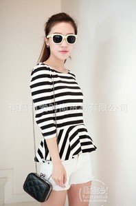 Free shipping New arrived!/sexy striped T-shirt/VINTAGE/European and American