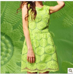 Free Shipping new arrived Sunflower lace dress women's summer dress/Wholesale & Retail