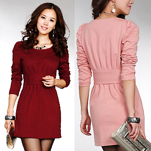 Free shipping,New arrivel 2013, Women's ruffle dress, Slim puff sleeve ol elegant slim hip dress, long sleeve dress