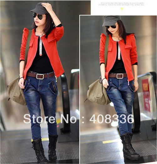 Free Shipping New Autumn Winter Women's Fashion Buckle shoulder Short Coat (EWY0021)