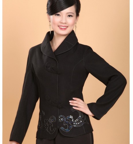 Free Shipping New Black Chinese Women's winter thickening jacket /coat SZ S M L XL XXL XXXL WJ6663