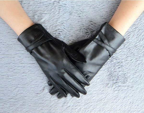 Free Shipping New Brand High Quality Warm Soft Lined Ladies Genuine Leather Gloves For Winter m0011