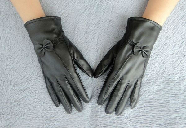 Free Shipping New Brand High Quality Warm Soft Lined Ladies Genuine Leather Gloves For Winter w0011