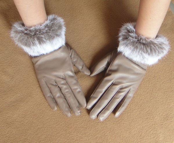 Free Shipping New Brand High Quality Warm Soft Lined Ladies Genuine Leather Gloves For Winter w0038