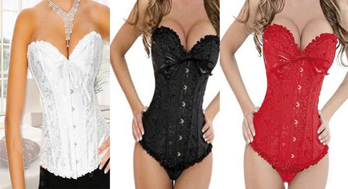 Free Shipping  New Bride Shapewear Women Lady Sexy White/Black/Red Lace Up Lingerie Corset Bustier G-String Size S/M/L ,WCS24