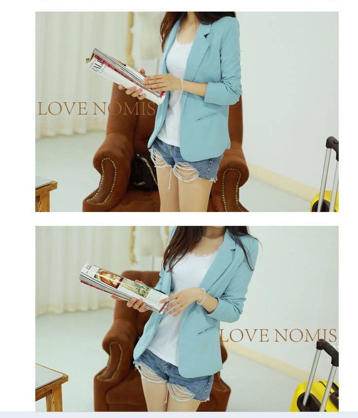 Free shipping new casual jacket Women Korean wild leisure was thin candy colored woman fashion long-sleeved suit 20-81836