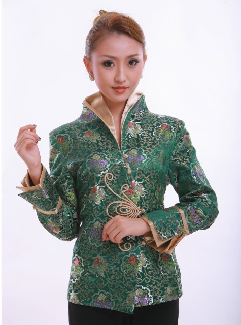 Free Shipping New Charming Chinese Women's Embroidery Jacket/Coat Green SZ S M L XL XXL XXXL WJ6636