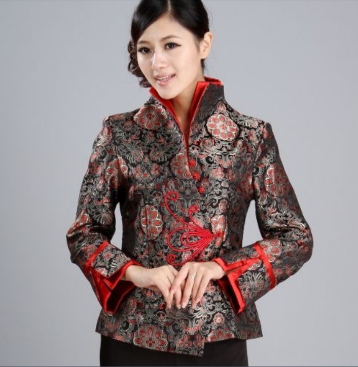 Free Shipping New Charming Chinese Women's silk jacket /coat Size S M L XL XXL XXXL WJ6630