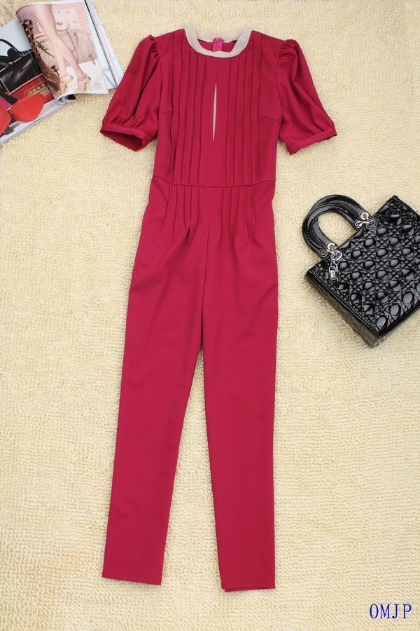 Free shipping new design lantern sleeve elegant fashion slim jumpsuit 2013