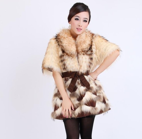 Free Shipping New Designed Raccoon Fur Coat, Women Raccoon Fur Vest