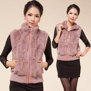 Free shipping New designer lady's vest / Rabbit hair vest fur vest / Waistcoat multicolor