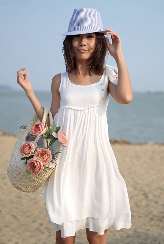 Free shipping New dress women's summer beach spring skirt sweet loose vest dresses