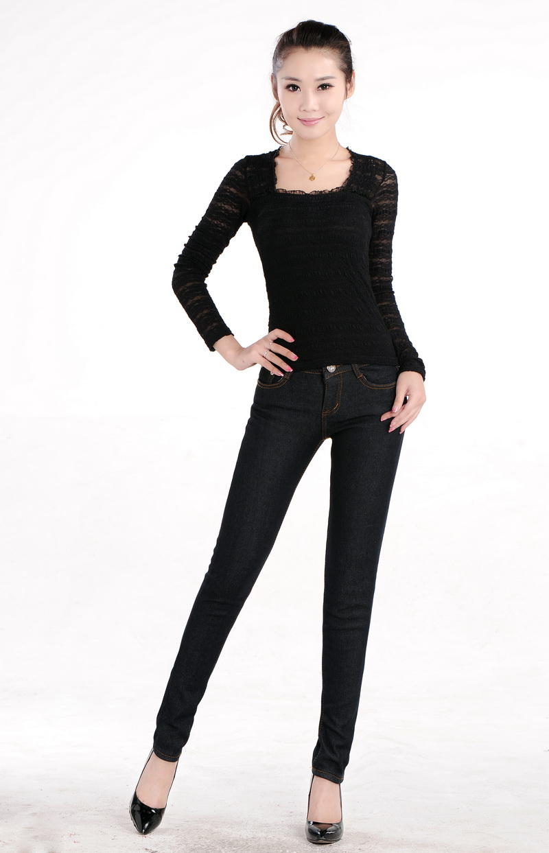 Free Shipping New Fashion 2012 plus velvet thickening jeans women's l022 jeans