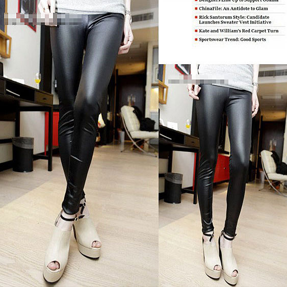 Free Shipping New Fashion 2013 dress european Faux leather pants Was thin Leggings Elasticity summer casual for women clothing