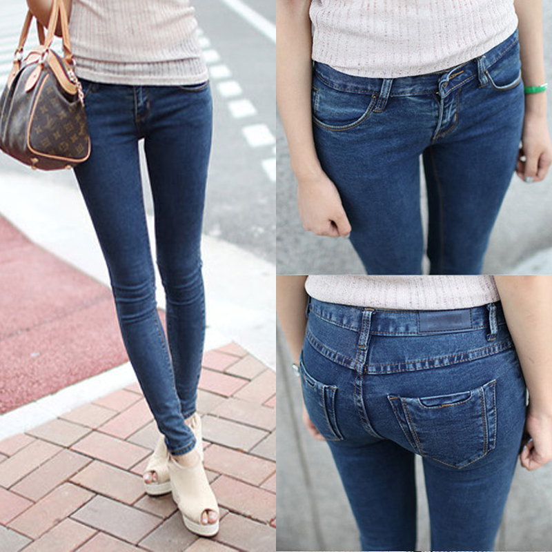 Free shipping New Fashion 2013 High-quality womens Jeans vintage pencil skinny pants denim bule Jeans