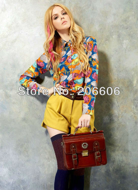 Free shipping new fashion blouses shirts for women 2013 hot long sleeve women blouse shirt