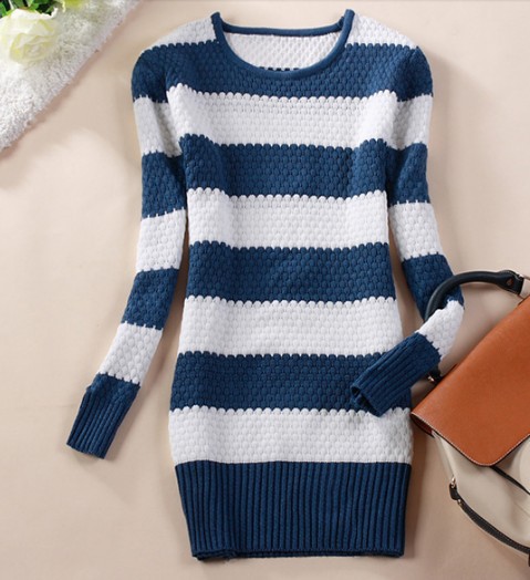 Free Shipping New Fashion Casual Pullovers For Women Long Sleeve Striped Sweaters Knitwear 6 Colors SW-083