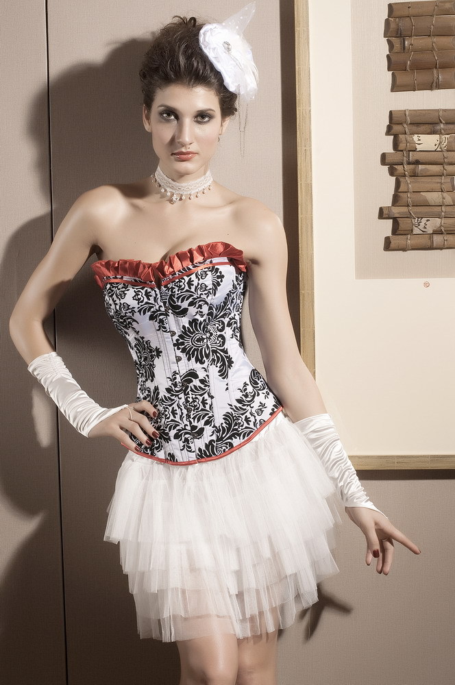 Free Shipping New Fashion Corset Bustier Sexy corsets black and white and Europe and the United States court of wind