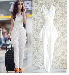 Free shipping !New Fashion Harem womens jumpsuits.Summer Sleevess Big size rompers,High quality  S M L XL