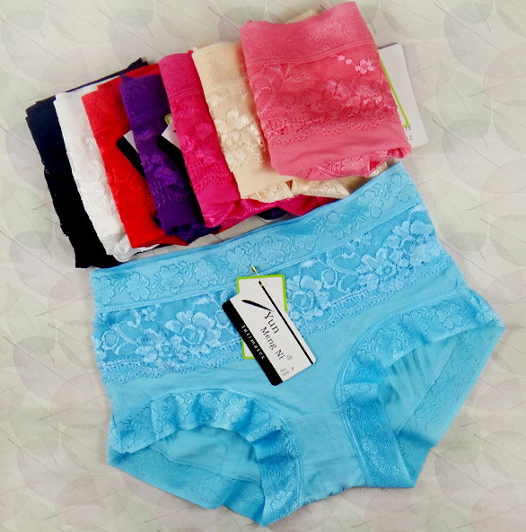 Free shipping New fashion lace underwears for women 95%bamboo fiber panties briefs  8pcs/lot Wholesales & Retails Multi-colors