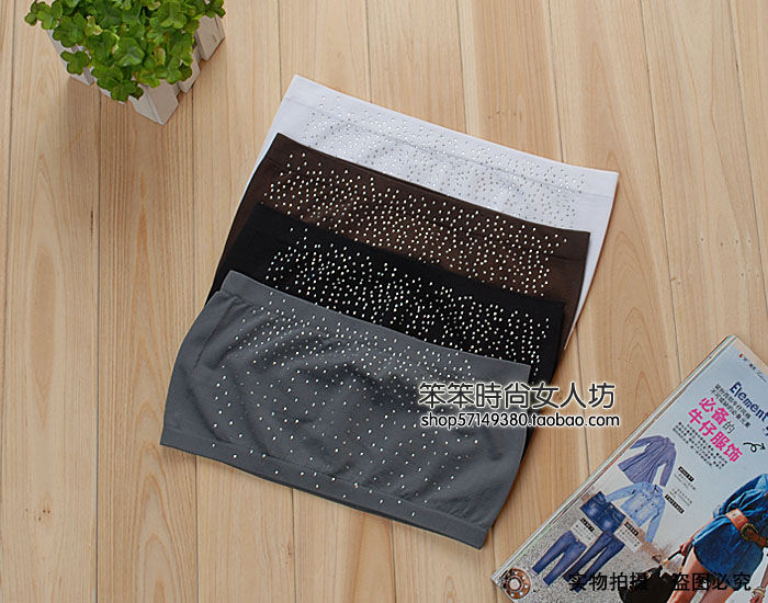 Free shipping new fashion Seamless tube top diamond short tube top