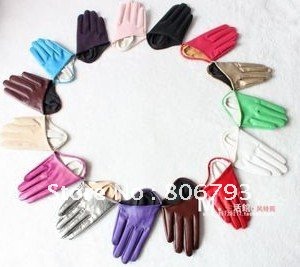 Free shipping New Fashion Sex & the City COLOR Leather Finger Gloves