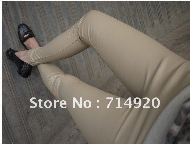 Free shipping! New fashion Shiny Metallic Stretchy Leather Thick warm Leggings/tights 1990