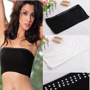 Free shipping new fashion Tube top tube top diamond short design seamless sparkling diamond tube top tube top bra underwear