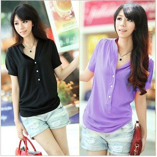 Free Shipping,New Fashion Women's Long Puff Sleeve 100% Cotton Blouse Ladies' Shirt,,Wholesale