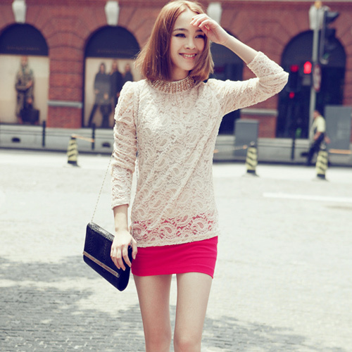 Free shipping New Fashion  women's   Plus Size Lace Blouse #12478